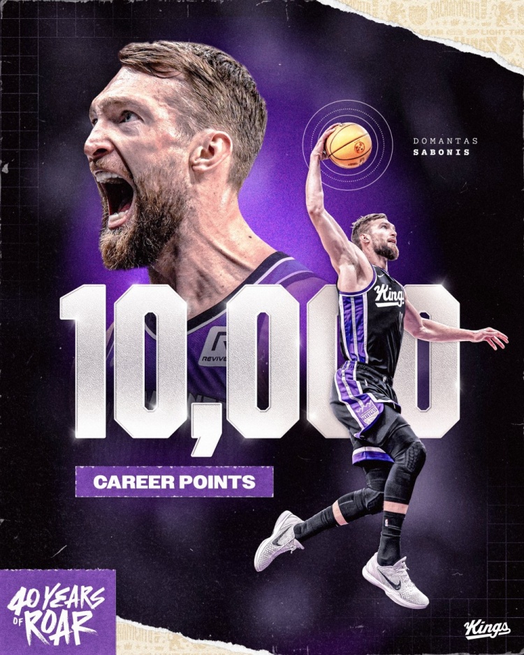 里程碑！小萨博尼斯常规赛生涯总得分突破10000大关